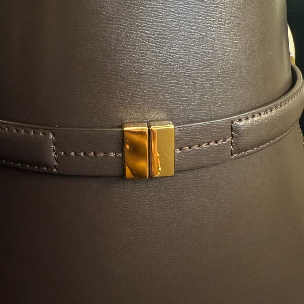 Toteme Leather Belted Bucket Bag - Picture 3 of 12